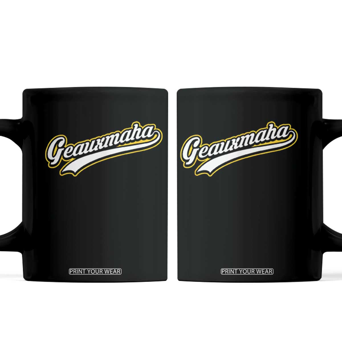 Geauxmaha Vintage Throwback Design Coffee Mug Purple and Gold Baseball Fan TS02 Black Print Your Wear