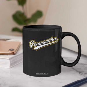Geauxmaha Vintage Throwback Design Coffee Mug Purple and Gold Baseball Fan TS02 Print Your Wear