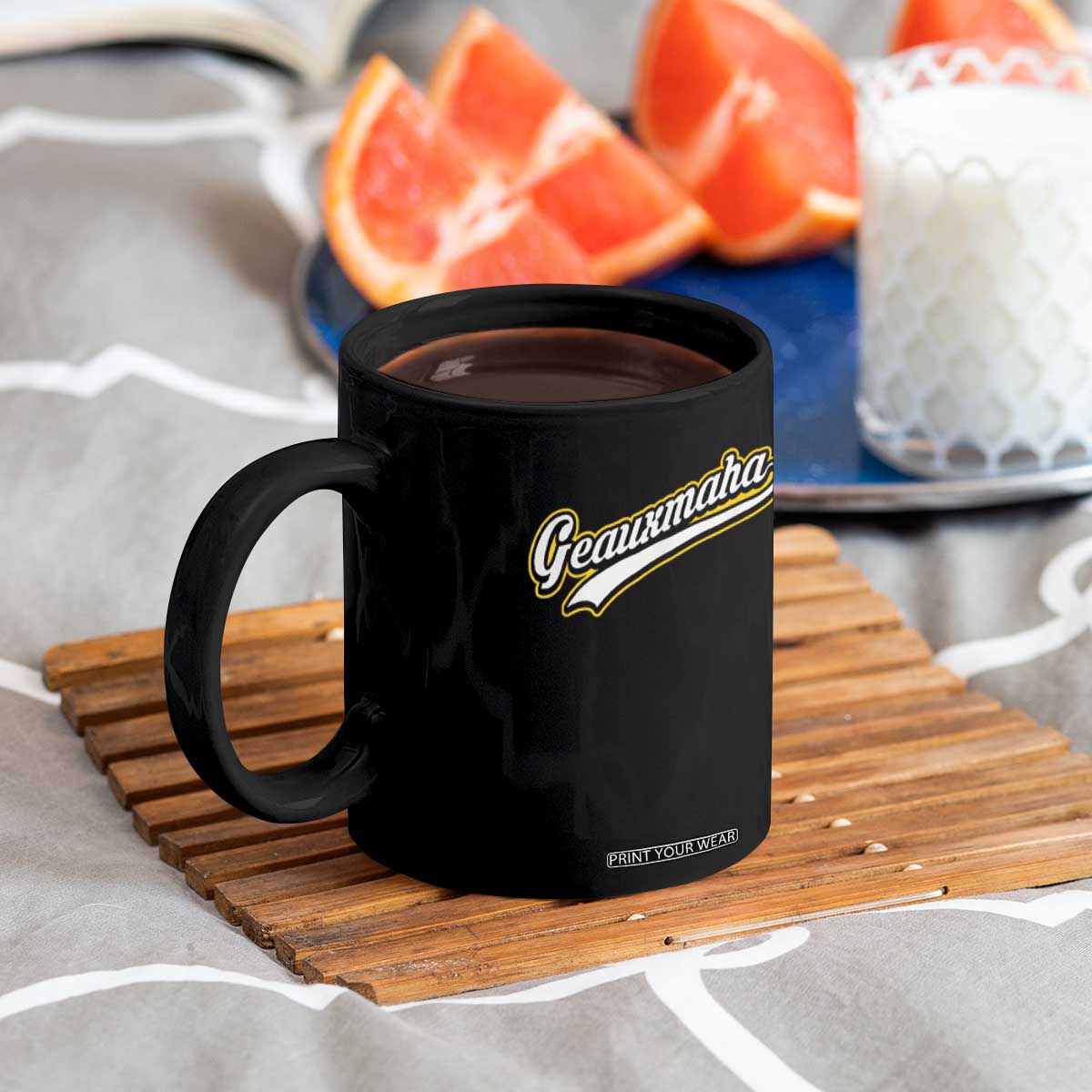 Geauxmaha Vintage Throwback Design Coffee Mug Purple and Gold Baseball Fan TS02 Print Your Wear
