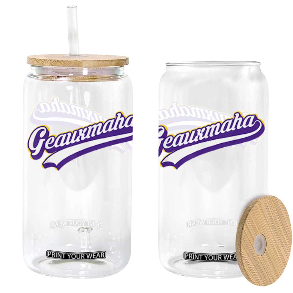 Geauxmaha Vintage Throwback Design Glass Can Gold Baseball Fan TS02 White Print Your Wear