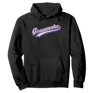 Geauxmaha Vintage Throwback Design Hoodie Gold Baseball Fan TS02 Black Print Your Wear