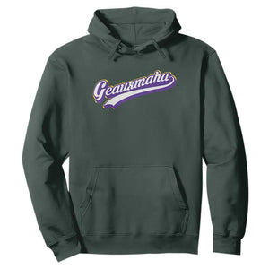 Geauxmaha Vintage Throwback Design Hoodie Gold Baseball Fan TS02 Dark Forest Green Print Your Wear