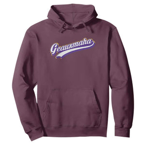 Geauxmaha Vintage Throwback Design Hoodie Gold Baseball Fan TS02 Maroon Print Your Wear
