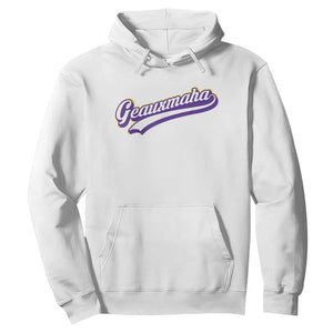 Geauxmaha Vintage Throwback Design Hoodie Gold Baseball Fan TS02 White Print Your Wear