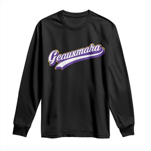 Geauxmaha Vintage Throwback Design Long Sleeve Shirt Gold Baseball Fan TS02 Black Print Your Wear
