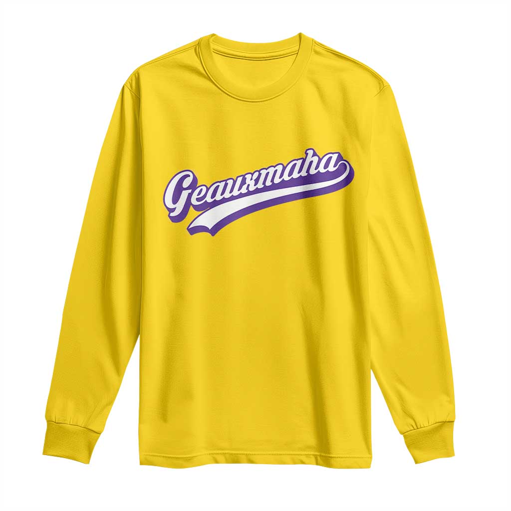Geauxmaha Vintage Throwback Design Long Sleeve Shirt Gold Baseball Fan TS02 Daisy Print Your Wear