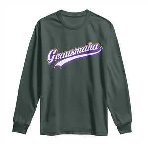 Geauxmaha Vintage Throwback Design Long Sleeve Shirt Gold Baseball Fan TS02 Dark Forest Green Print Your Wear