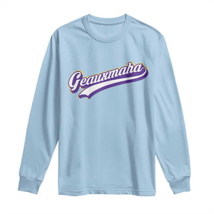 Geauxmaha Vintage Throwback Design Long Sleeve Shirt Gold Baseball Fan TS02 Light Blue Print Your Wear
