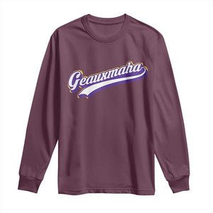 Geauxmaha Vintage Throwback Design Long Sleeve Shirt Gold Baseball Fan TS02 Maroon Print Your Wear