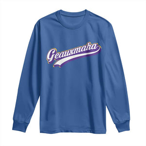 Geauxmaha Vintage Throwback Design Long Sleeve Shirt Gold Baseball Fan TS02 Royal Blue Print Your Wear
