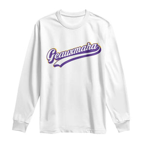 Geauxmaha Vintage Throwback Design Long Sleeve Shirt Gold Baseball Fan TS02 White Print Your Wear