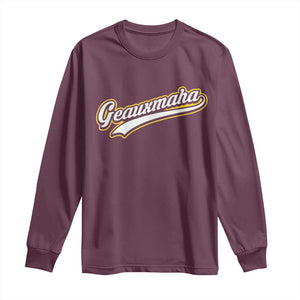 Geauxmaha Vintage Throwback Design Long Sleeve Shirt Purple and Gold Baseball Fan TS02 Maroon Print Your Wear