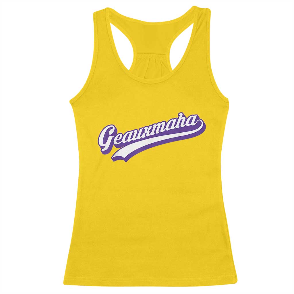 Geauxmaha Vintage Throwback Design Racerback Tank Top Gold Baseball Fan TS02 Daisy Print Your Wear
