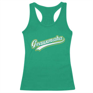 Geauxmaha Vintage Throwback Design Racerback Tank Top Purple and Gold Baseball Fan TS02 Irish Green Print Your Wear