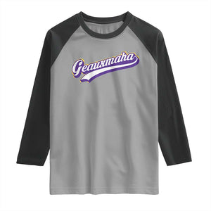 Geauxmaha Vintage Throwback Design Raglan Shirt Gold Baseball Fan TS02 Sport Gray Black Print Your Wear