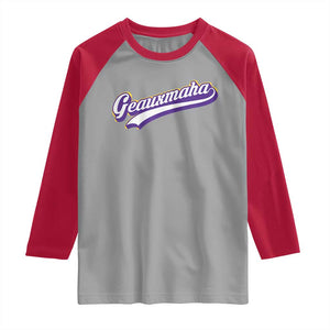 Geauxmaha Vintage Throwback Design Raglan Shirt Gold Baseball Fan TS02 Sport Gray Red Print Your Wear