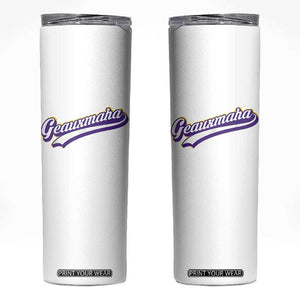 Geauxmaha Vintage Throwback Design Skinny Tumbler Gold Baseball Fan TS02 White Print Your Wear
