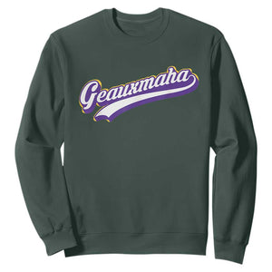 Geauxmaha Vintage Throwback Design Sweatshirt Gold Baseball Fan TS02 Dark Forest Green Print Your Wear