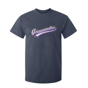 Geauxmaha Vintage Throwback Design T Shirt For Kid Gold Baseball Fan TS02 Navy Print Your Wear