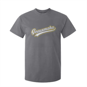 Geauxmaha Vintage Throwback Design T Shirt For Kid Purple and Gold Baseball Fan TS02 Charcoal Print Your Wear