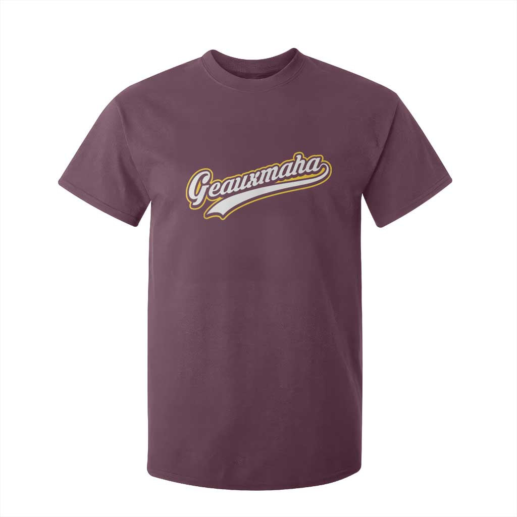 Geauxmaha Vintage Throwback Design T Shirt For Kid Purple and Gold Baseball Fan TS02 Maroon Print Your Wear