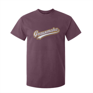 Geauxmaha Vintage Throwback Design T Shirt For Kid Purple and Gold Baseball Fan TS02 Maroon Print Your Wear