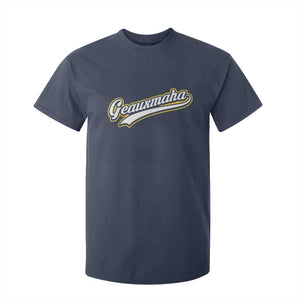 Geauxmaha Vintage Throwback Design T Shirt For Kid Purple and Gold Baseball Fan TS02 Navy Print Your Wear