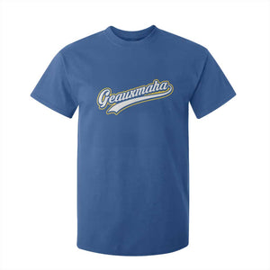 Geauxmaha Vintage Throwback Design T Shirt For Kid Purple and Gold Baseball Fan TS02 Royal Blue Print Your Wear