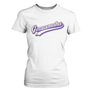 Geauxmaha Vintage Throwback Design T Shirt For Women Gold Baseball Fan TS02 White Print Your Wear