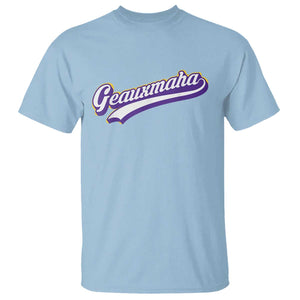 Geauxmaha Vintage Throwback Design T Shirt Gold Baseball Fan TS02 Light Blue Print Your Wear