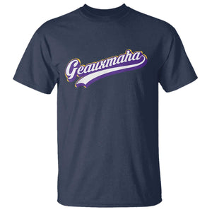 Geauxmaha Vintage Throwback Design T Shirt Gold Baseball Fan TS02 Navy Print Your Wear