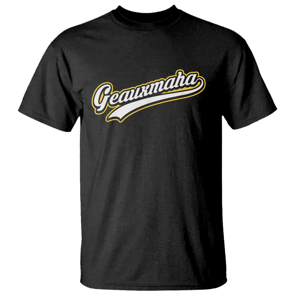 Geauxmaha Vintage Throwback Design T Shirt Purple and Gold Baseball Fan TS02 Black Print Your Wear