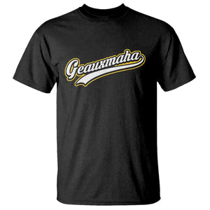 Geauxmaha Vintage Throwback Design T Shirt Purple and Gold Baseball Fan TS02 Black Print Your Wear