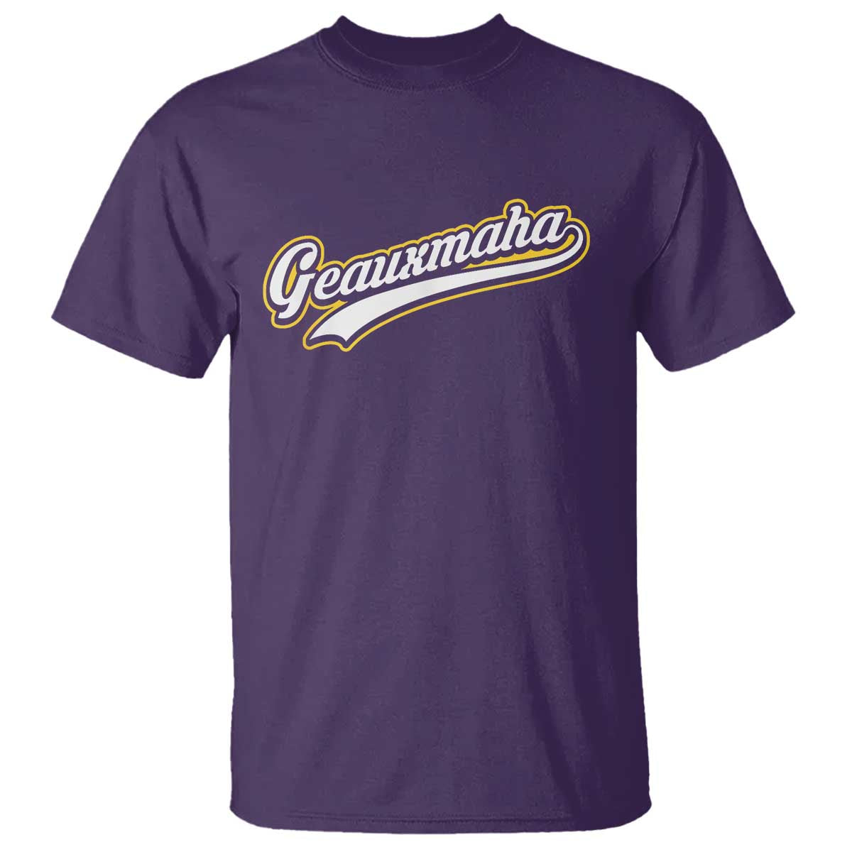 Geauxmaha Vintage Throwback Design T Shirt Purple and Gold Baseball Fan TS02 Purple Print Your Wear