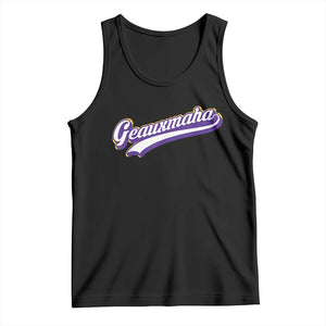 Geauxmaha Vintage Throwback Design Tank Top Gold Baseball Fan TS02 Black Print Your Wear