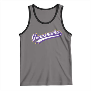 Geauxmaha Vintage Throwback Design Tank Top Gold Baseball Fan TS02 Deep Heather Black Print Your Wear