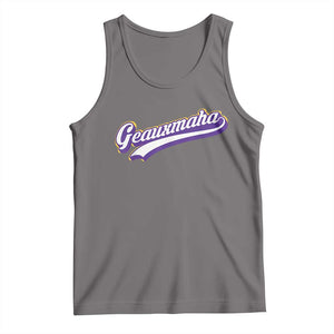 Geauxmaha Vintage Throwback Design Tank Top Gold Baseball Fan TS02 Deep Heather Print Your Wear