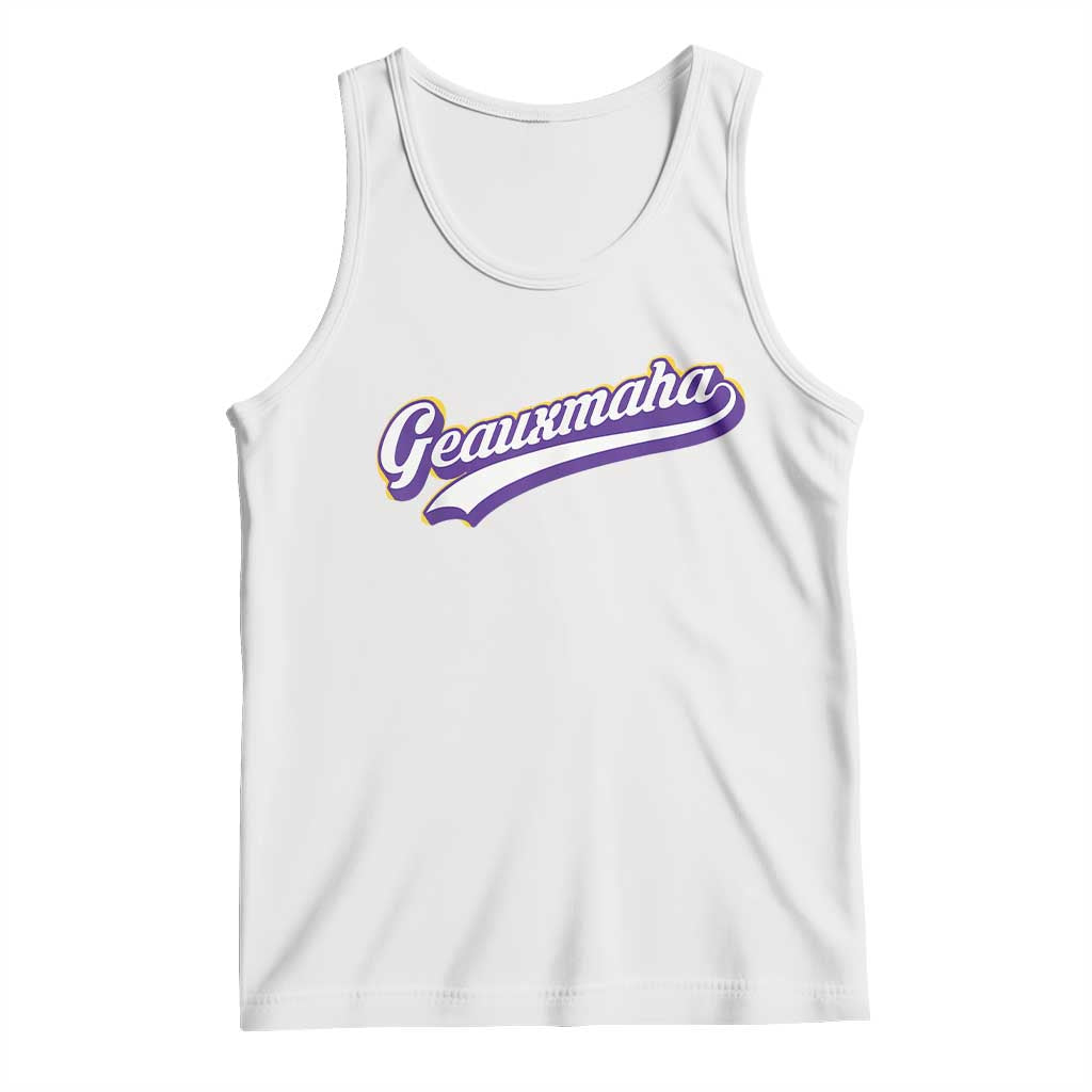 Geauxmaha Vintage Throwback Design Tank Top Gold Baseball Fan TS02 White Print Your Wear