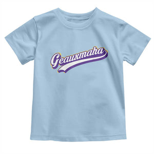 Geauxmaha Vintage Throwback Design Toddler T Shirt Gold Baseball Fan TS02 Light Blue Print Your Wear