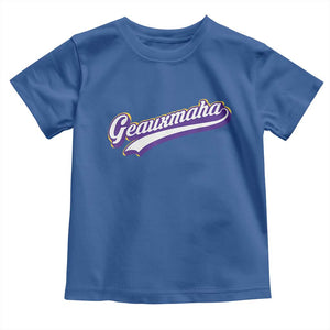 Geauxmaha Vintage Throwback Design Toddler T Shirt Gold Baseball Fan TS02 Royal Blue Print Your Wear