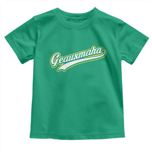Geauxmaha Vintage Throwback Design Toddler T Shirt Purple and Gold Baseball Fan TS02 Irish Green Print Your Wear