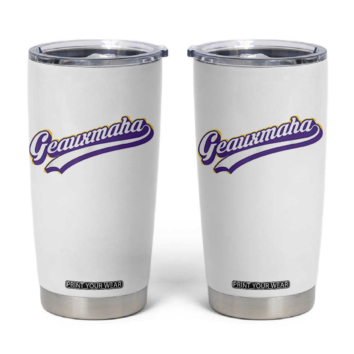 Geauxmaha Vintage Throwback Design Tumbler Cup Gold Baseball Fan TS02 White Print Your Wear