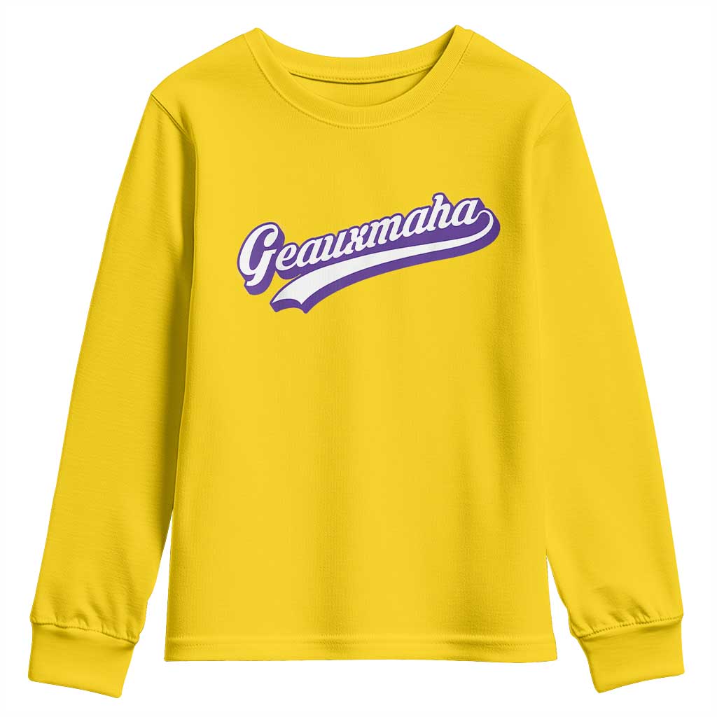 Geauxmaha Vintage Throwback Design Youth Sweatshirt Gold Baseball Fan TS02 Daisy Print Your Wear