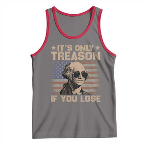 George Washington 4th Of July Tank Top Its Only Treason If You Lose Retro American Flag TS10 Deep Heather Red Print Your Wear