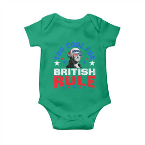 George Washington 4th of July Baby Onesie Too Cool For British Rule Red White and Blue TS10 Irish Green Print Your Wear