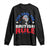 George Washington 4th of July Long Sleeve Shirt Too Cool For British Rule Red White and Blue TS10 Black Print Your Wear