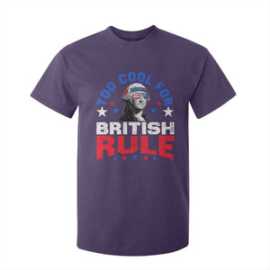 George Washington 4th of July T Shirt For Kid Too Cool For British Rule Red White and Blue TS10 Purple Print Your Wear