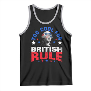 George Washington 4th of July Tank Top Too Cool For British Rule Red White and Blue TS10 Black Athletic Heather Print Your Wear