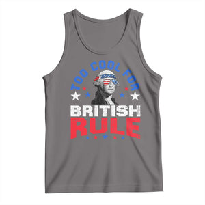 George Washington 4th of July Tank Top Too Cool For British Rule Red White and Blue TS10 Deep Heather Print Your Wear