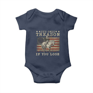 George Washington It's Only Treason If You Lose 4th Of July Baby Onesie Vintage Retro TS10 Navy Print Your Wear